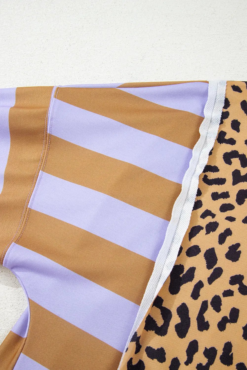 Premium Purple Leopard Striped Patchwork Plus Size Loose Sweatshirt Dear-Lover Dropshipping